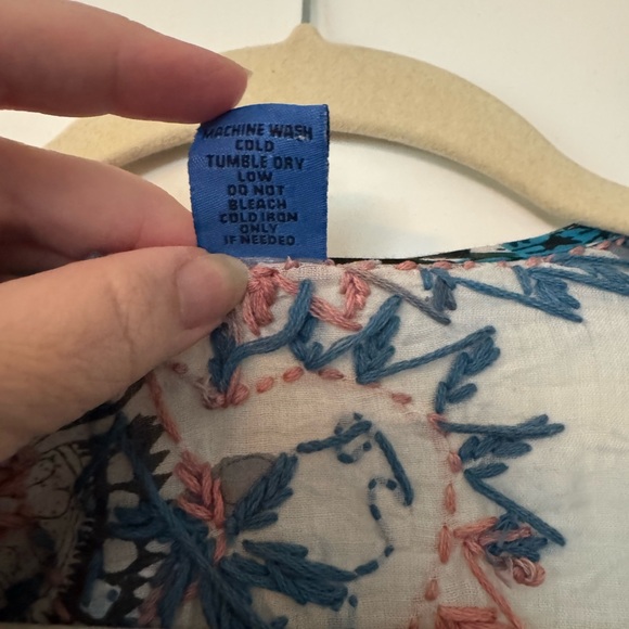 Raj Floral Long Sleeve Tunic Dress Swimsuit Cover Up Lightweight Beachy - Picture 2 of 5